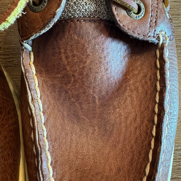⛵Sperry Top-Sider A/O 2-Eye Boat Shoes | Brown Leather & Knit Fabric  Women’s 8M - Picture 8 of 14
